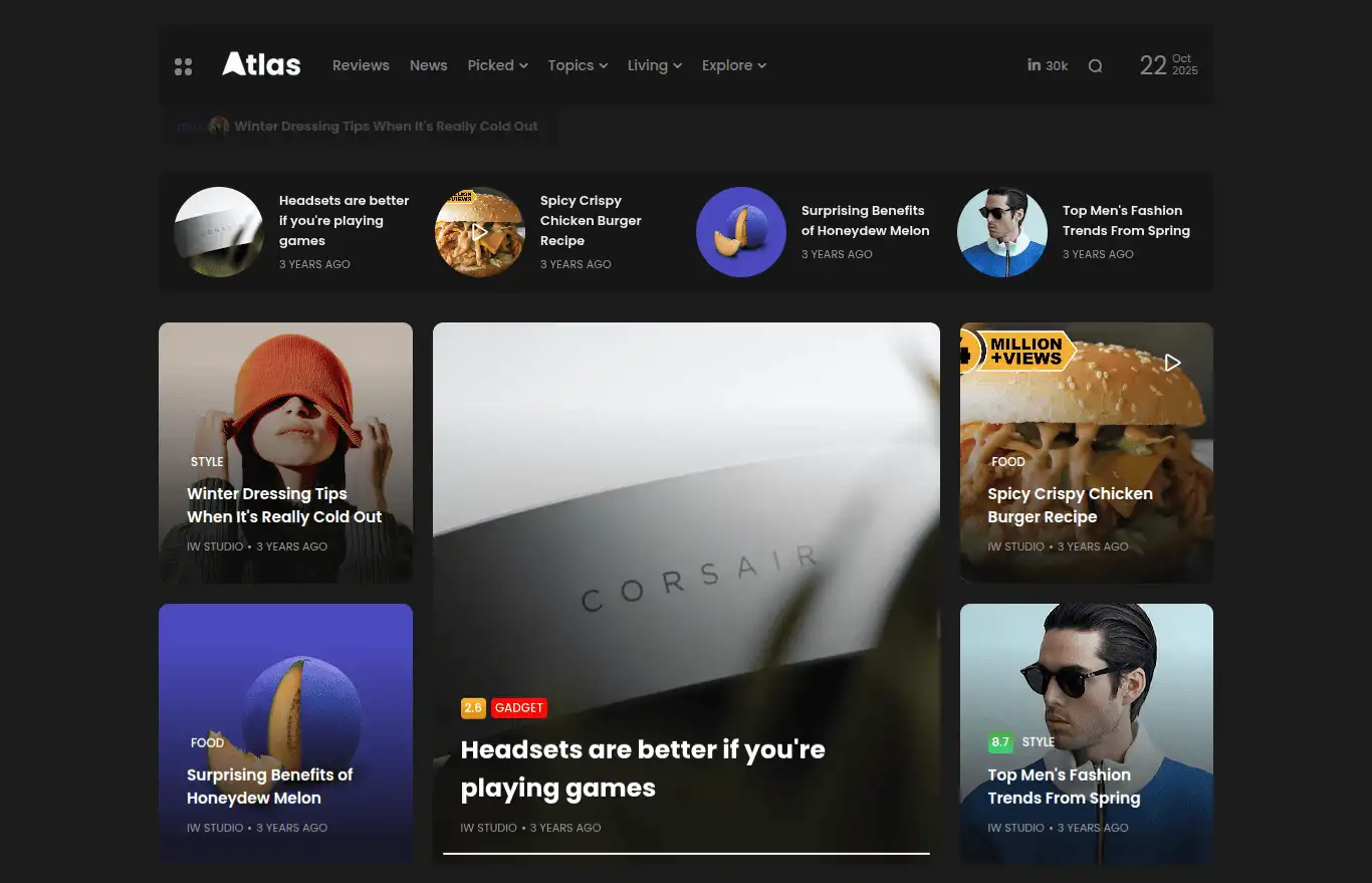 Atlas - Creative Magazine & News Blogger Theme