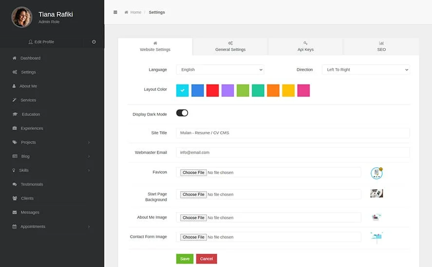Simple Portfolio - Resume / CV CMS